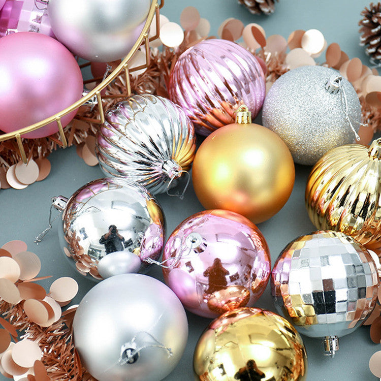 Gold set of thirty four 1.6 inch plastic Christmas baubles