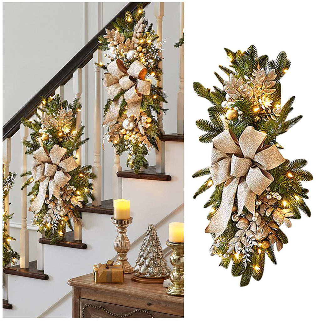 Molded plastic bell detail on the Christmas door decoration
