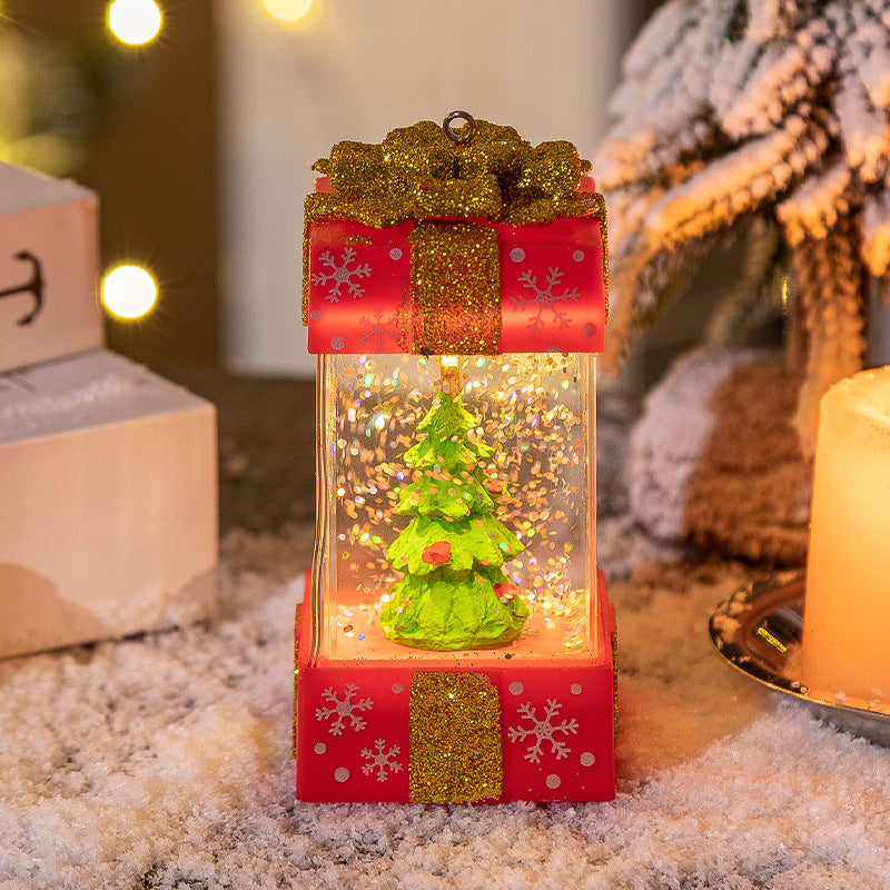 Red gift box Santa design, one of four Christmas designs offered