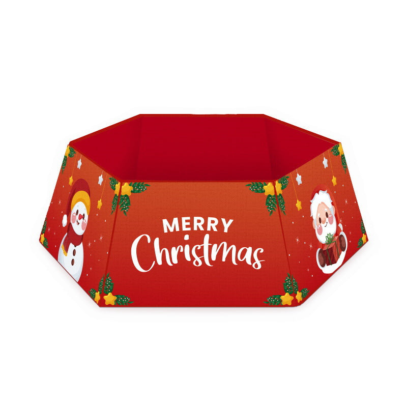 Machine made and hand finished Christmas tree skirt with neat edges