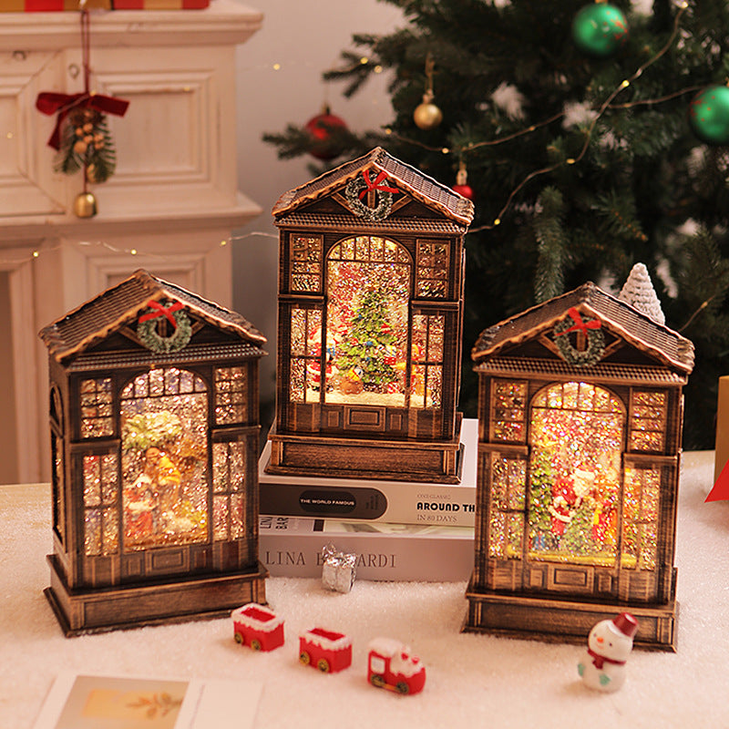 Snowman design crystal music box made in plastic and resin