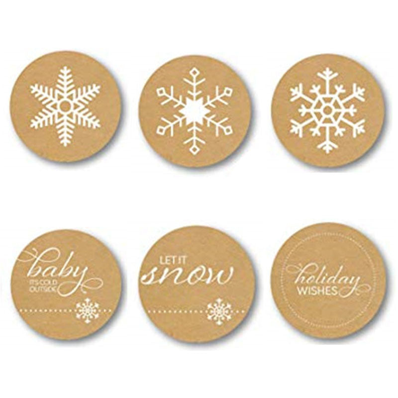 Small 1 inch Christmas labels sized to sit on a folded seam