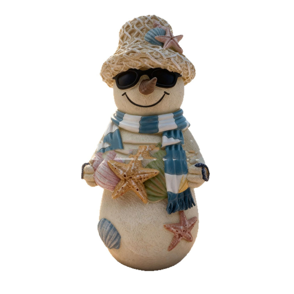 Free standing beach snowman figure that needs no hook or fixing