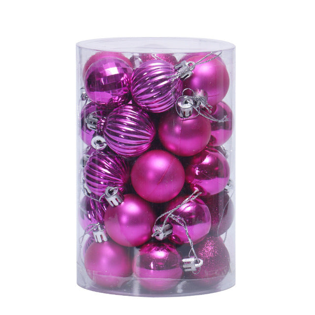 Lime green 1.6 inch plastic Christmas baubles, thirty four per box