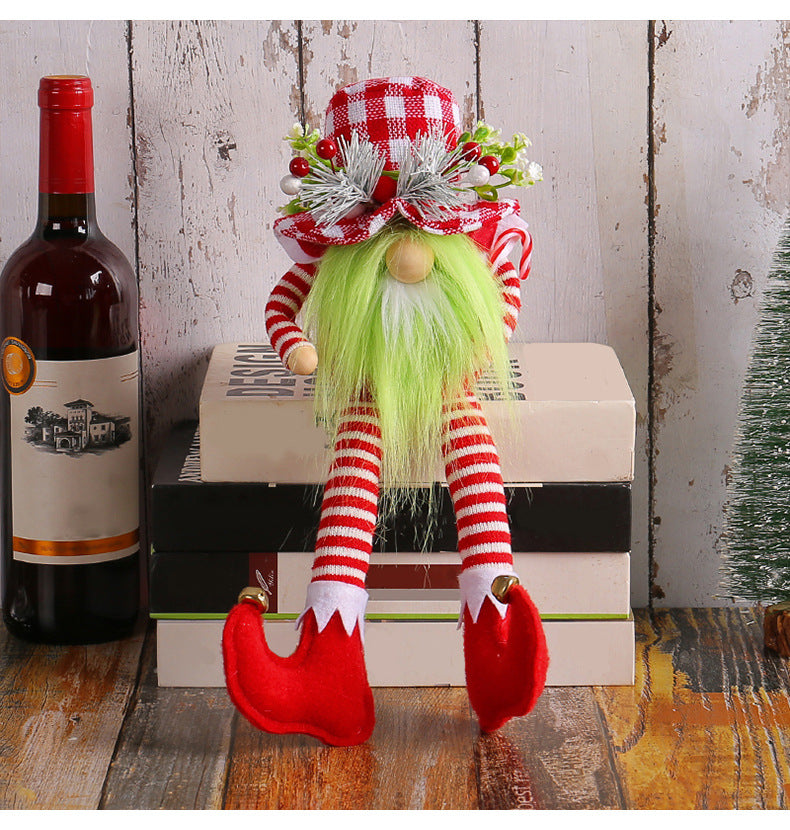 Reverse of the long leg Christmas doll showing the cloth body