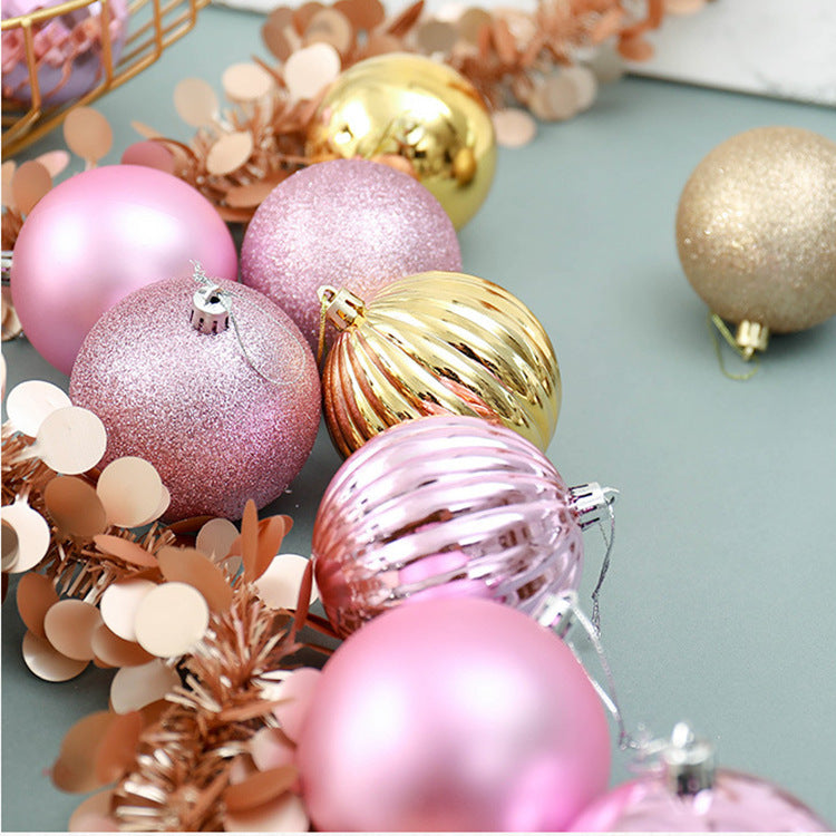 Light blue mini Christmas balls with an electroplated metallic surface