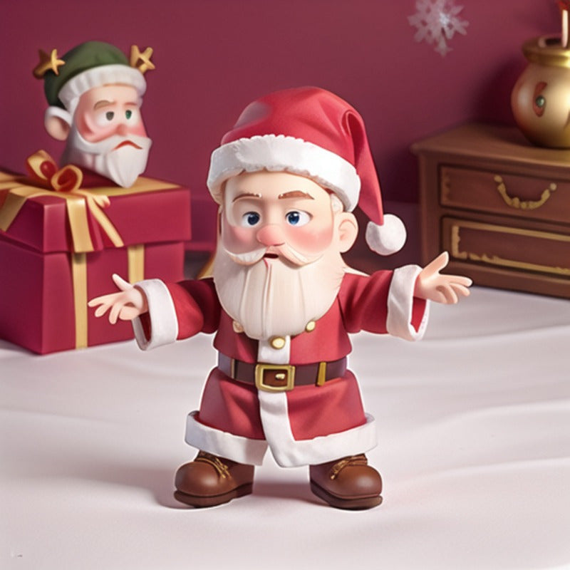 Resin Santa Claus figurine with a full white molded beard, standing pose