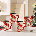 Ceramic Christmas mug with a loop handle and cartoon printing