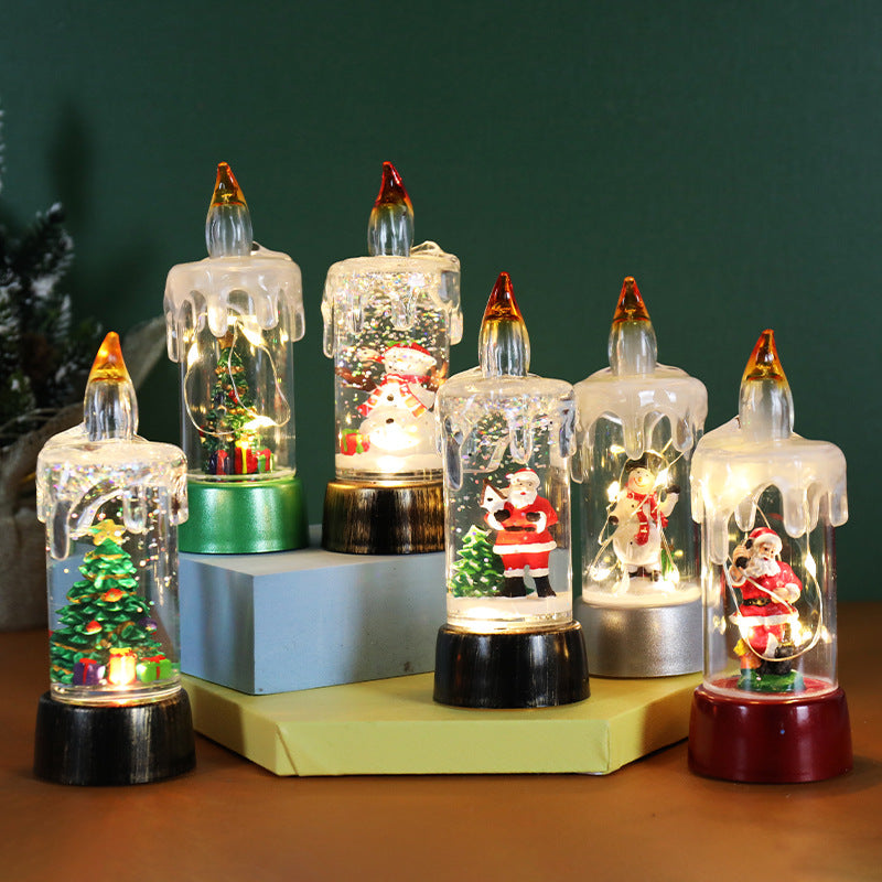 Copper wire Christmas tree light ornament made for a desktop
