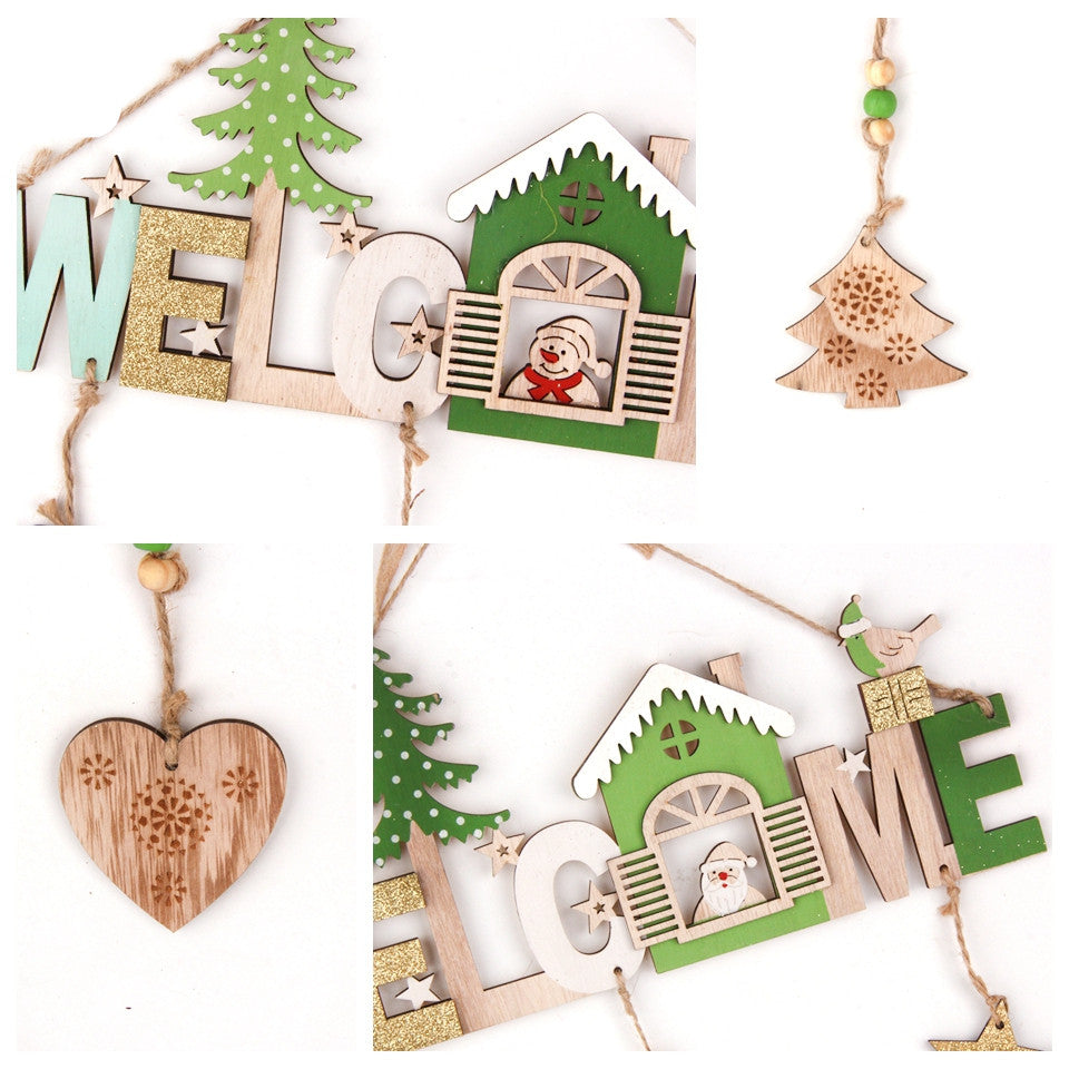 Wood grain of the Christmas hanging figure, 11.6 by 5.5 inches