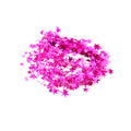 Deep pink star garland with stars set into the pine strand