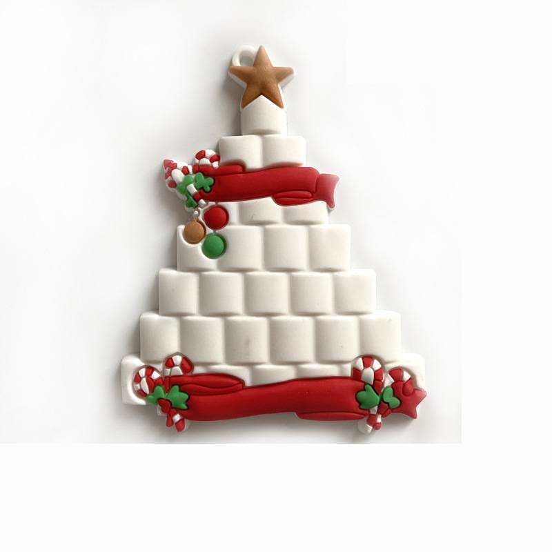 Family Christmas tree ornament printed in full color on PVC
