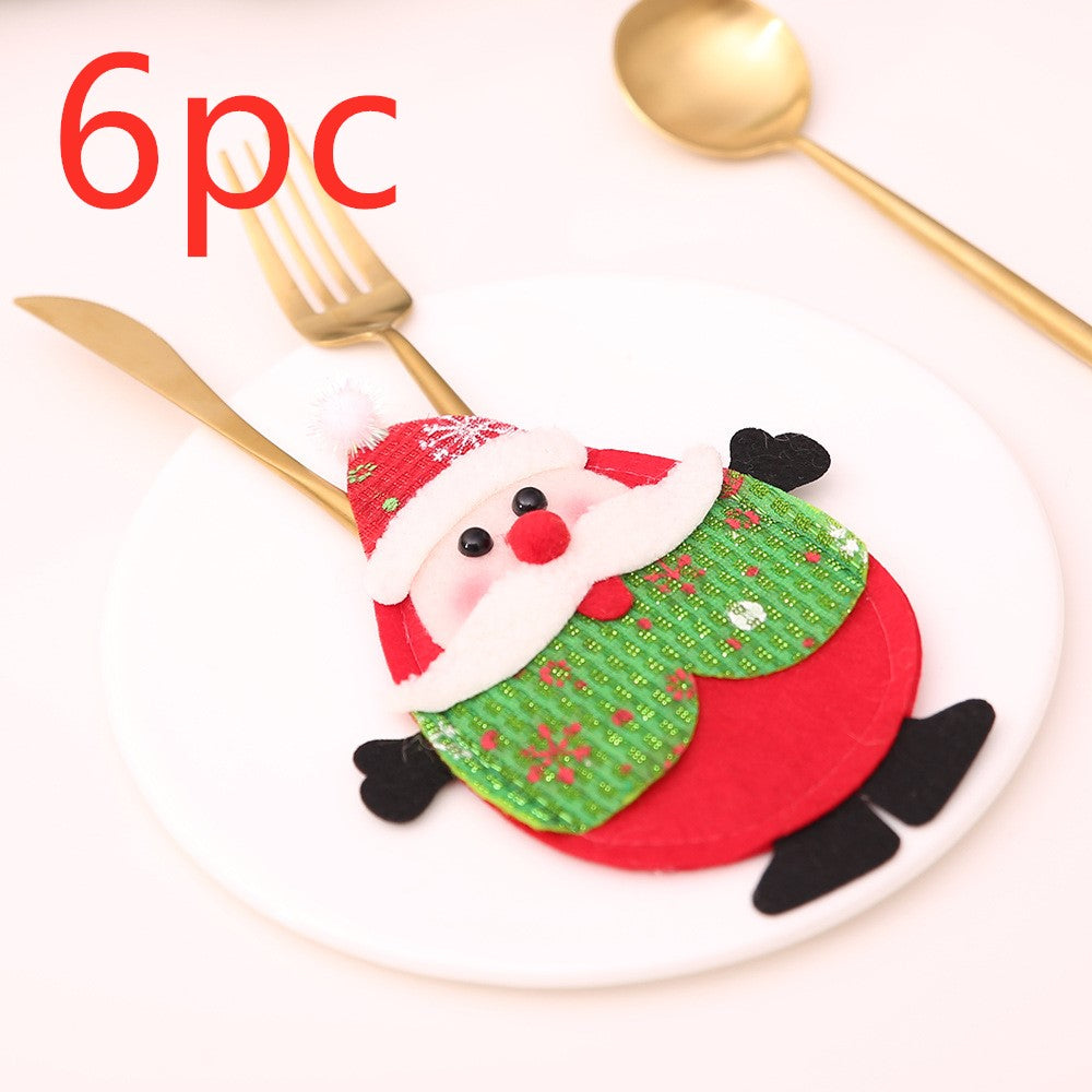 Printed Christmas silverware holder made from fabric, not paper