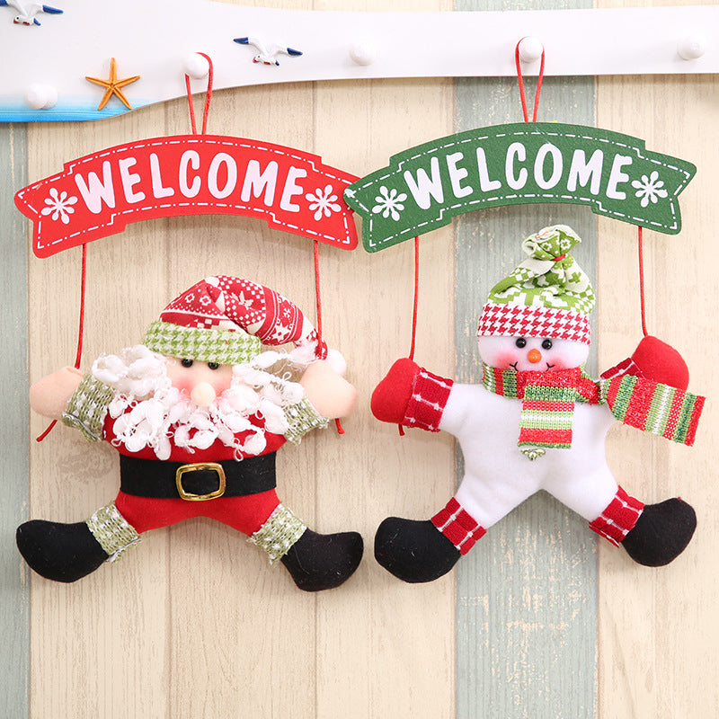 Christmas door hanger offered in a red and a green colorway