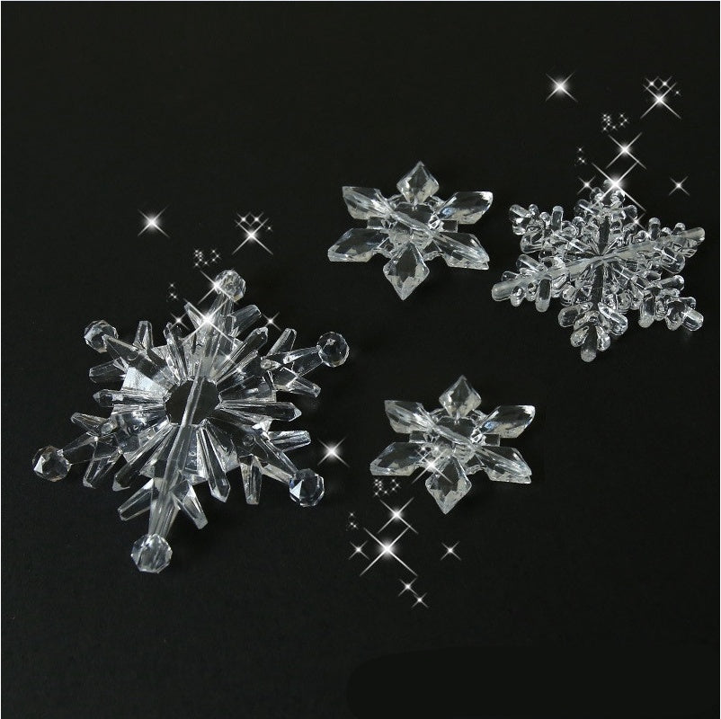 Blue acrylic snowflake Christmas ornaments supplied ten to a pack