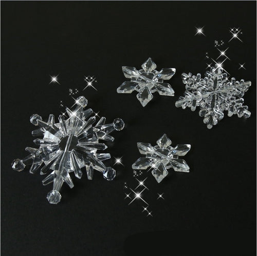Blue acrylic snowflake Christmas ornaments supplied ten to a pack