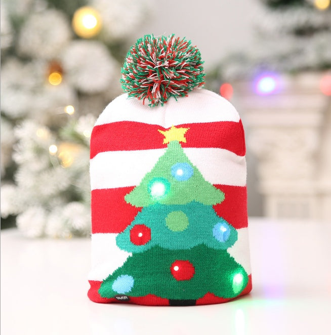 Numbered style 1 knitted Christmas hat with the LED lights unlit