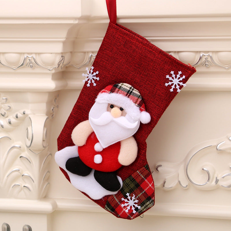 Santa design Christmas stocking gift bag for hanging on a tree