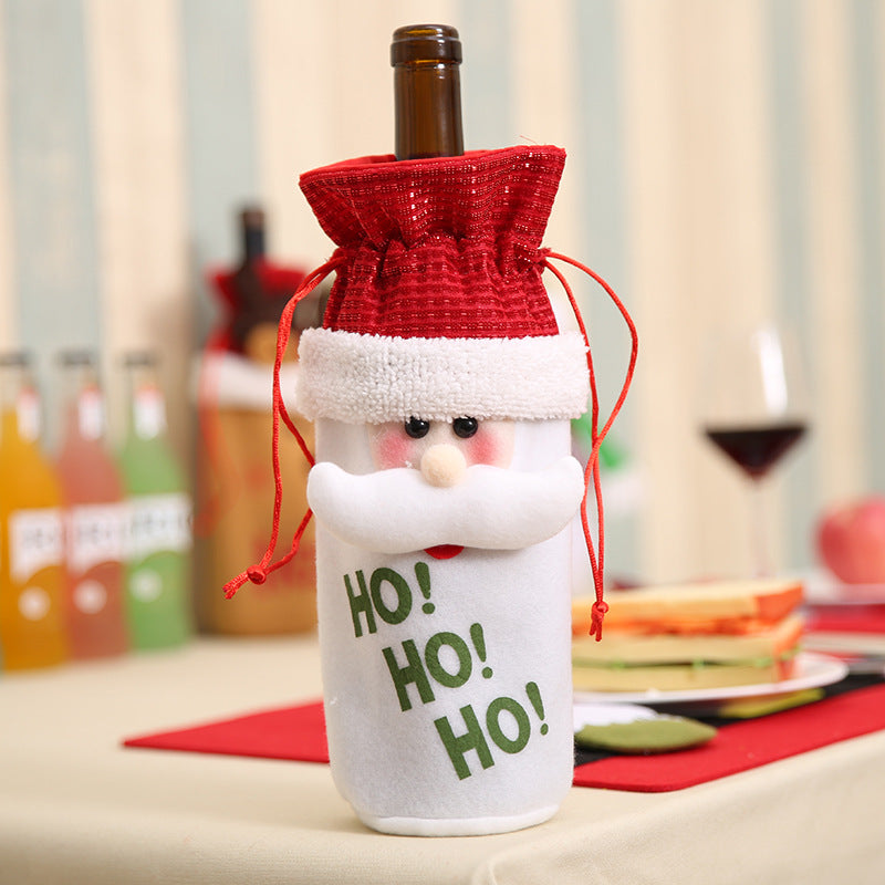 Christmas bottle sock for dressing a wine bottle at Christmas