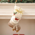 Snowman and Santa Nordic Christmas stockings offered singly or as a pair