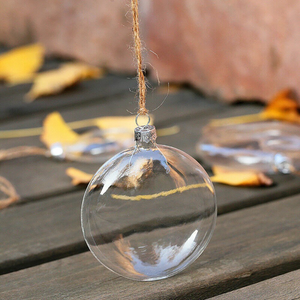 Twelve clear Christmas balls, the 3.9 inch pack of twelve option