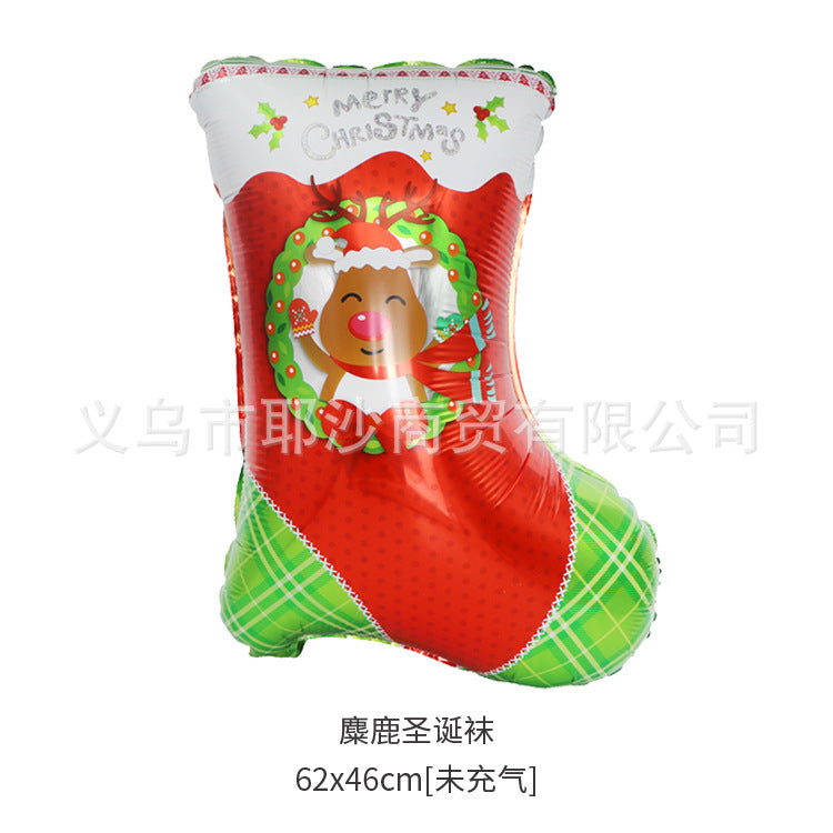 Sled Santa foil balloon at 37.4 by 18.9 inches