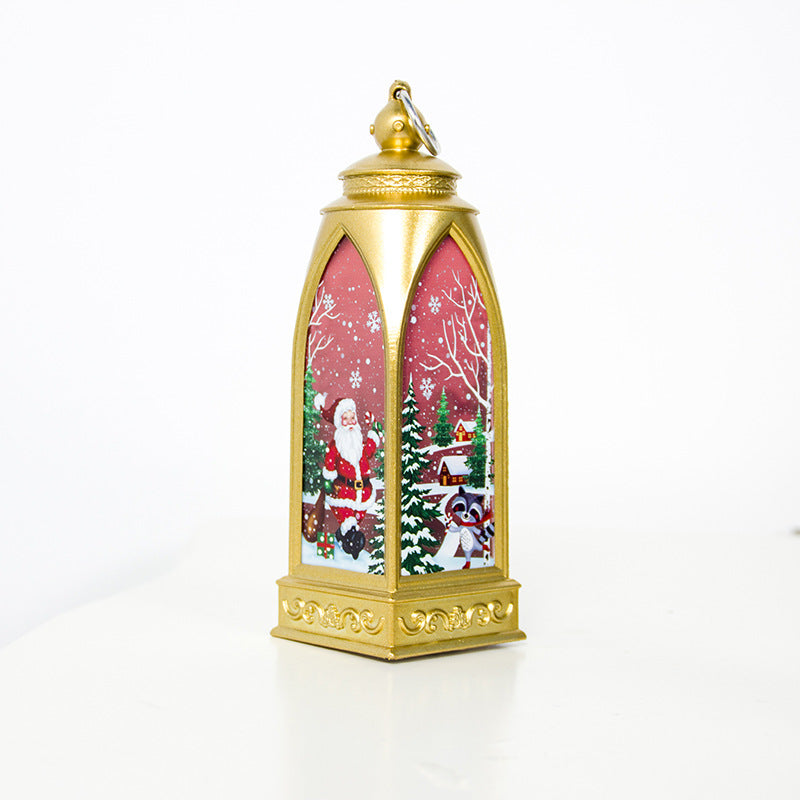 Snowman design Christmas arch lamp lit by its included button battery
