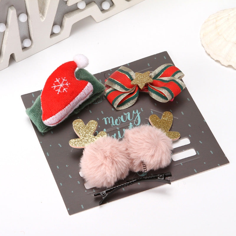 Santa design cloth Christmas decoration, 6.3 inches on each side