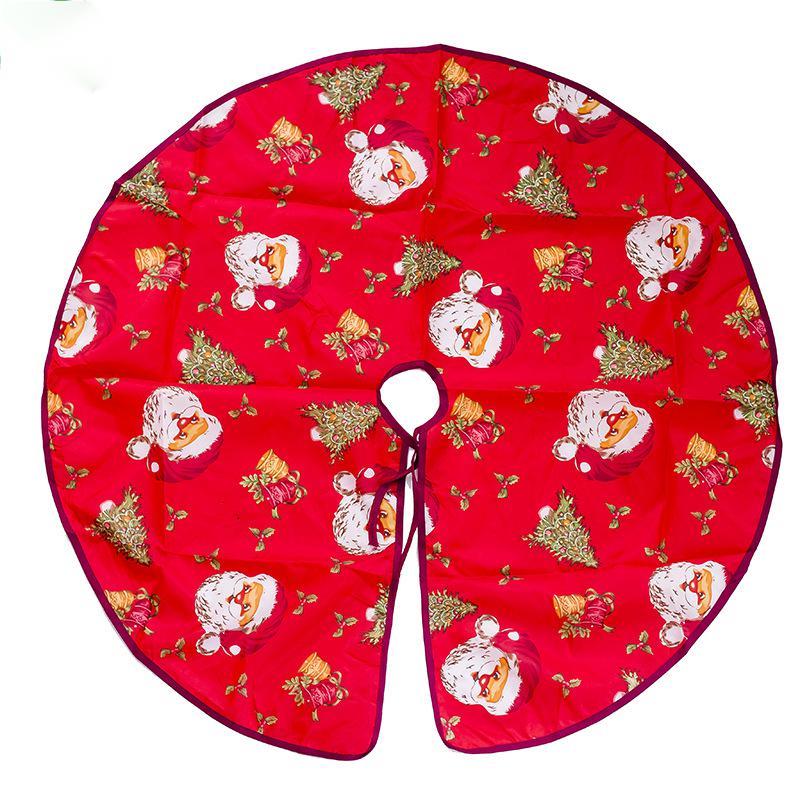 Large Christmas tree skirt offered in red, white, gray, green, blue or red and white