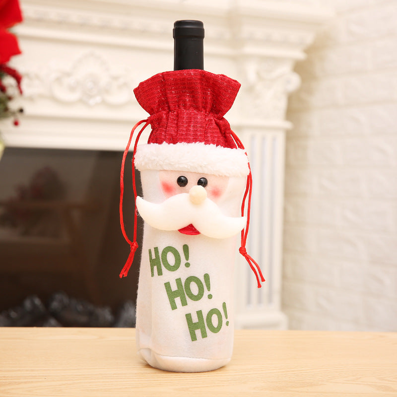 Christmas wine bottle sock also offered as a set of four covers