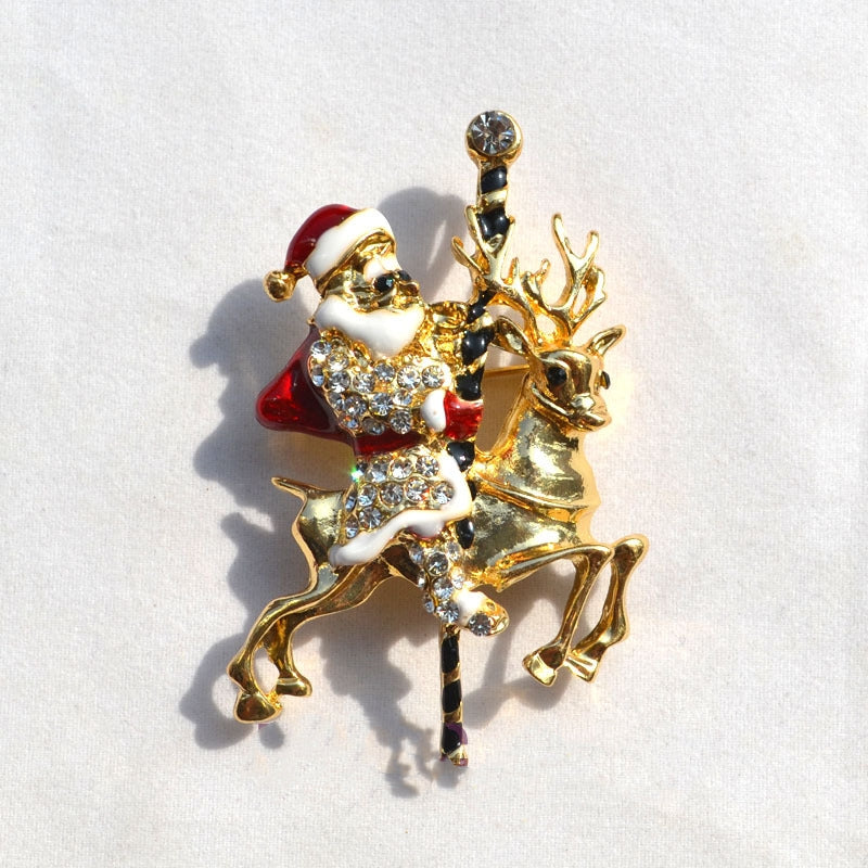 Second Christmas tree brooch design in painted alloy from the thirteen styles