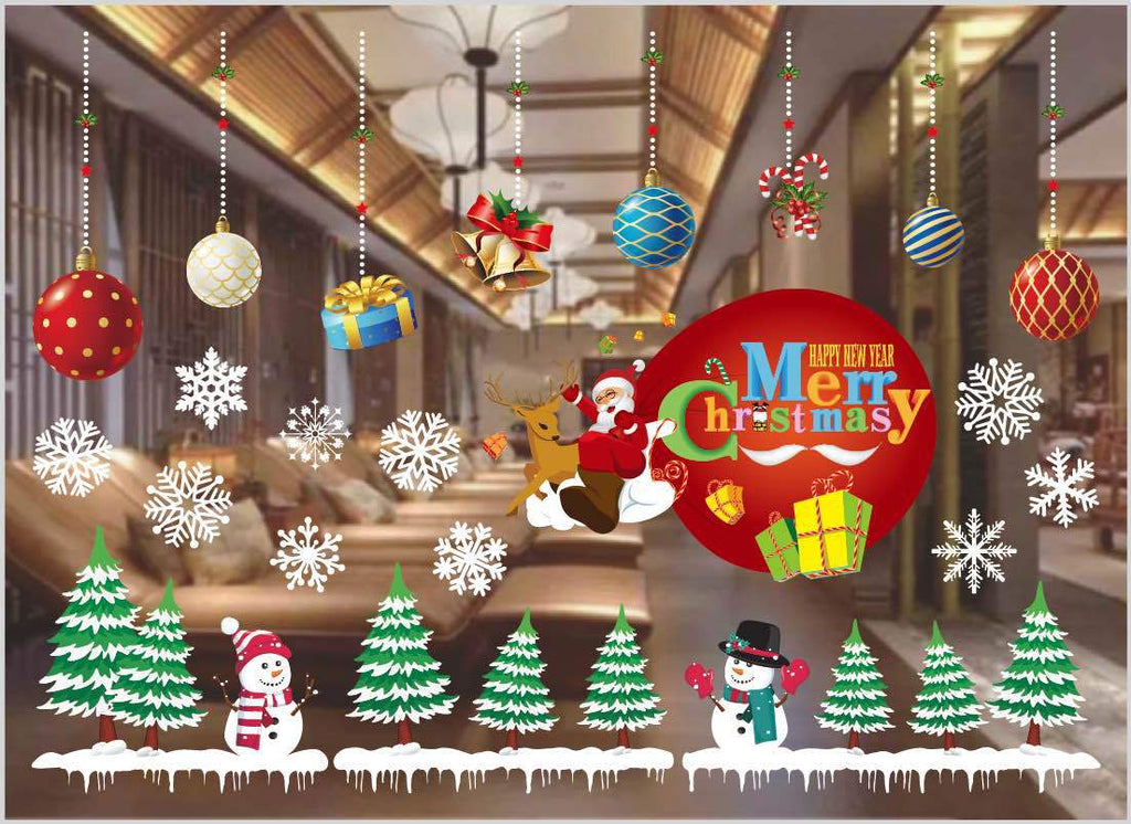 Christmas window cling that peels away from its paper backing sheet