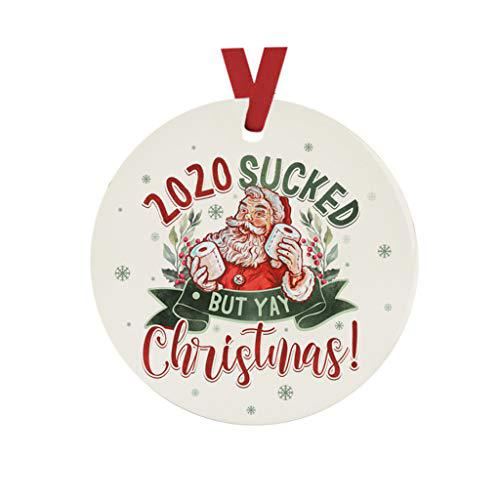 Christmas tree pendant with a printed front face and a top loop