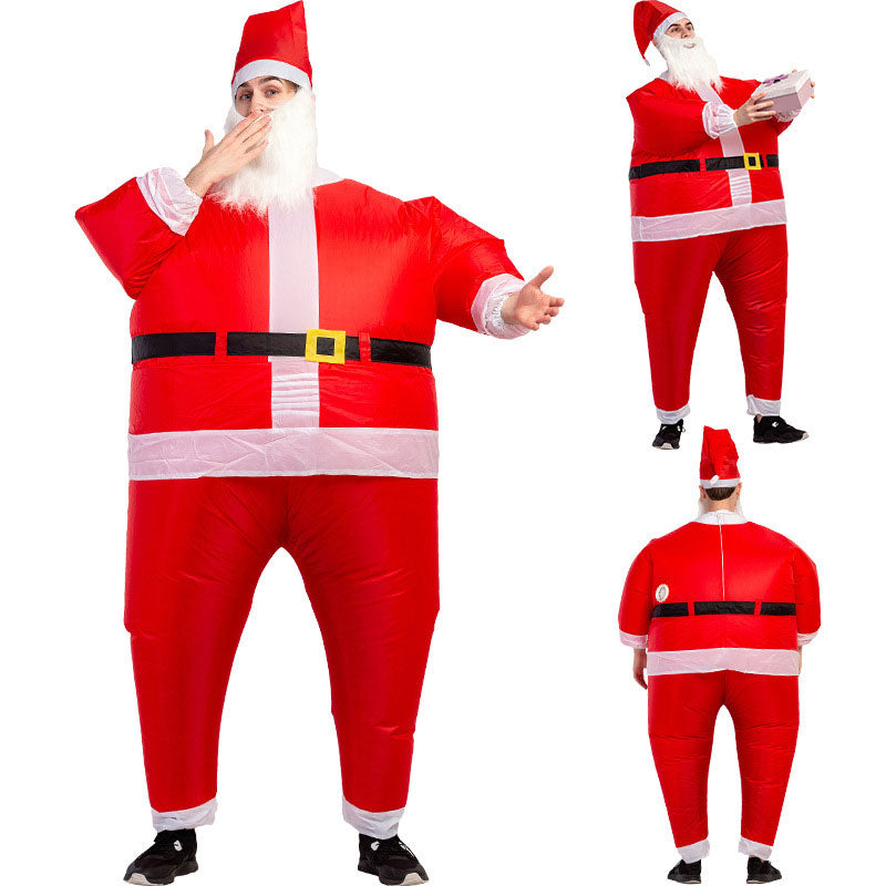 Inflatable Santa Christmas costume in polyurethane coated polyester