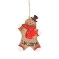 Yellow hat version of the wooden gingerbread Christmas pendant