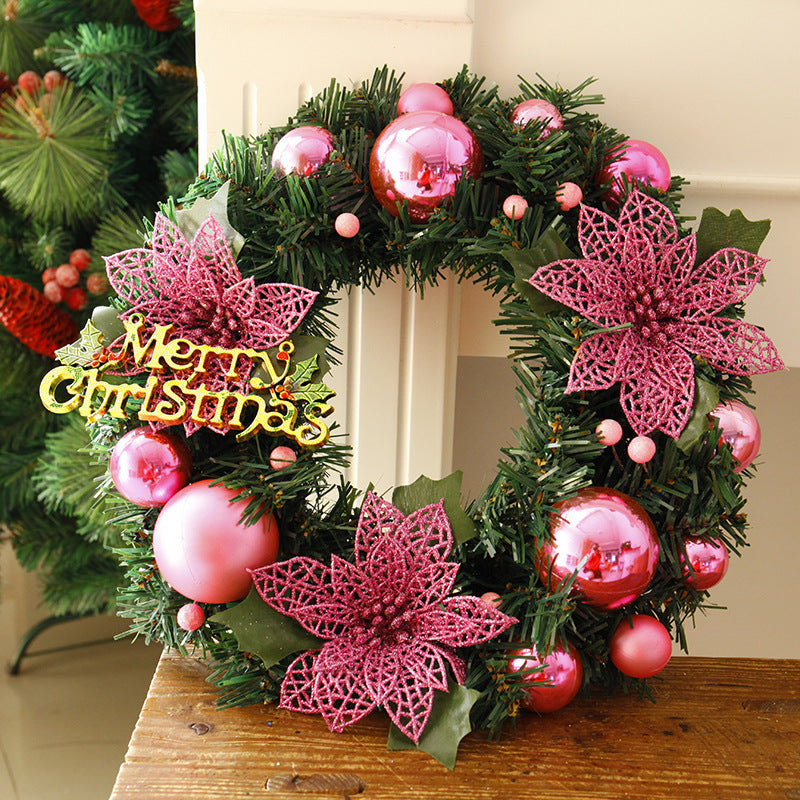 Purple Christmas wreath in molded plastic, full 11.8 inch diameter