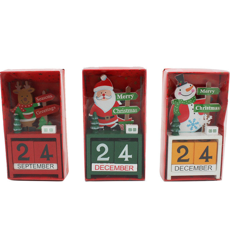 Date numbers marked on the face of the wooden Christmas calendar