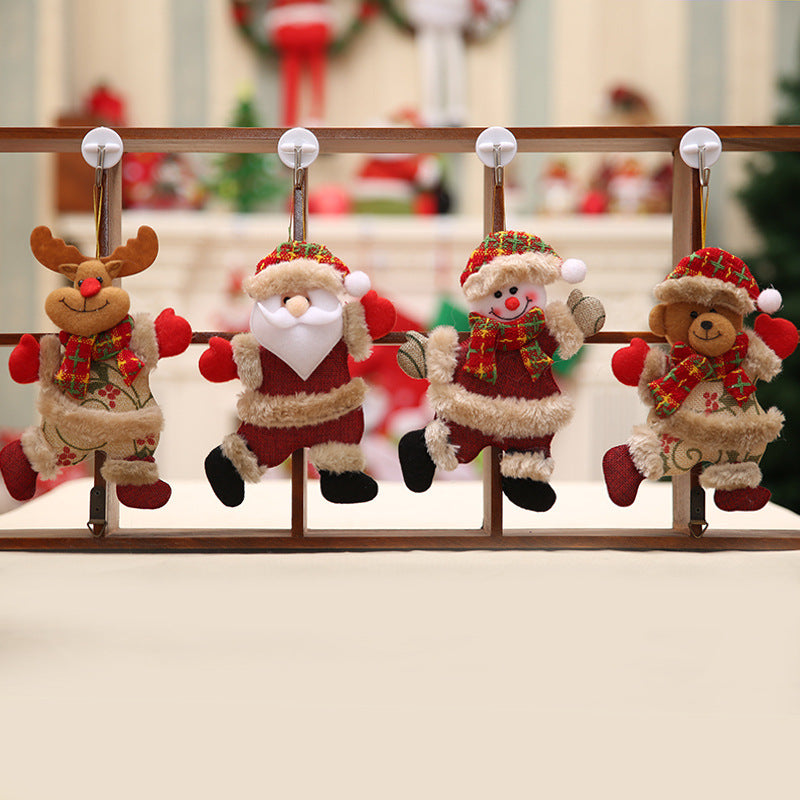 Santa cloth hanging decoration measuring 7.1 by 5.1 inches