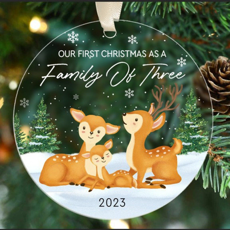 Acrylic Christmas tree decoration for hanging on the outer branches of a tree