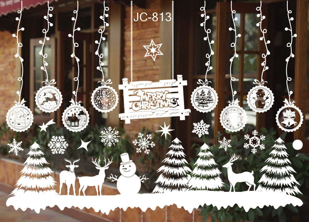 Christmas window decal sheet, 19.7 inches wide and 13.9 inches high