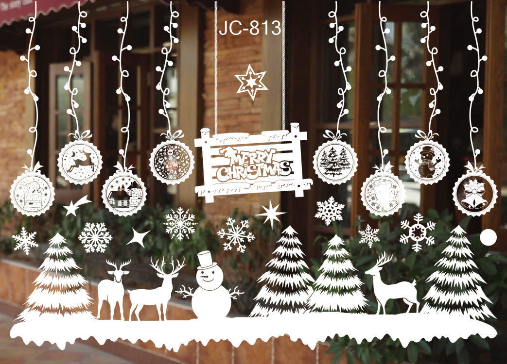 Christmas window decal sheet, 19.7 inches wide and 13.9 inches high