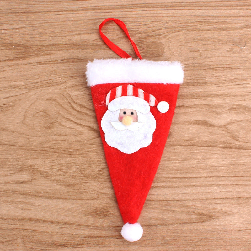 Christmas cutlery pocket in printed fabric, supplied flat