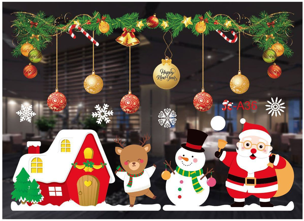 Christmas window cling roll measuring 14 inches long and 1.6 inches thick