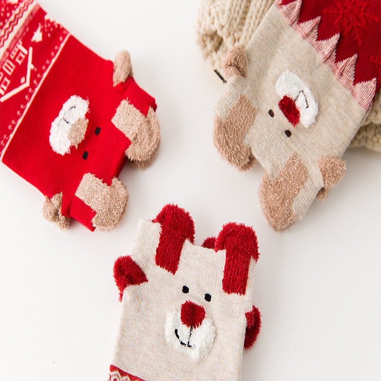 Stripe 3 design Christmas socks from the ten pattern range
