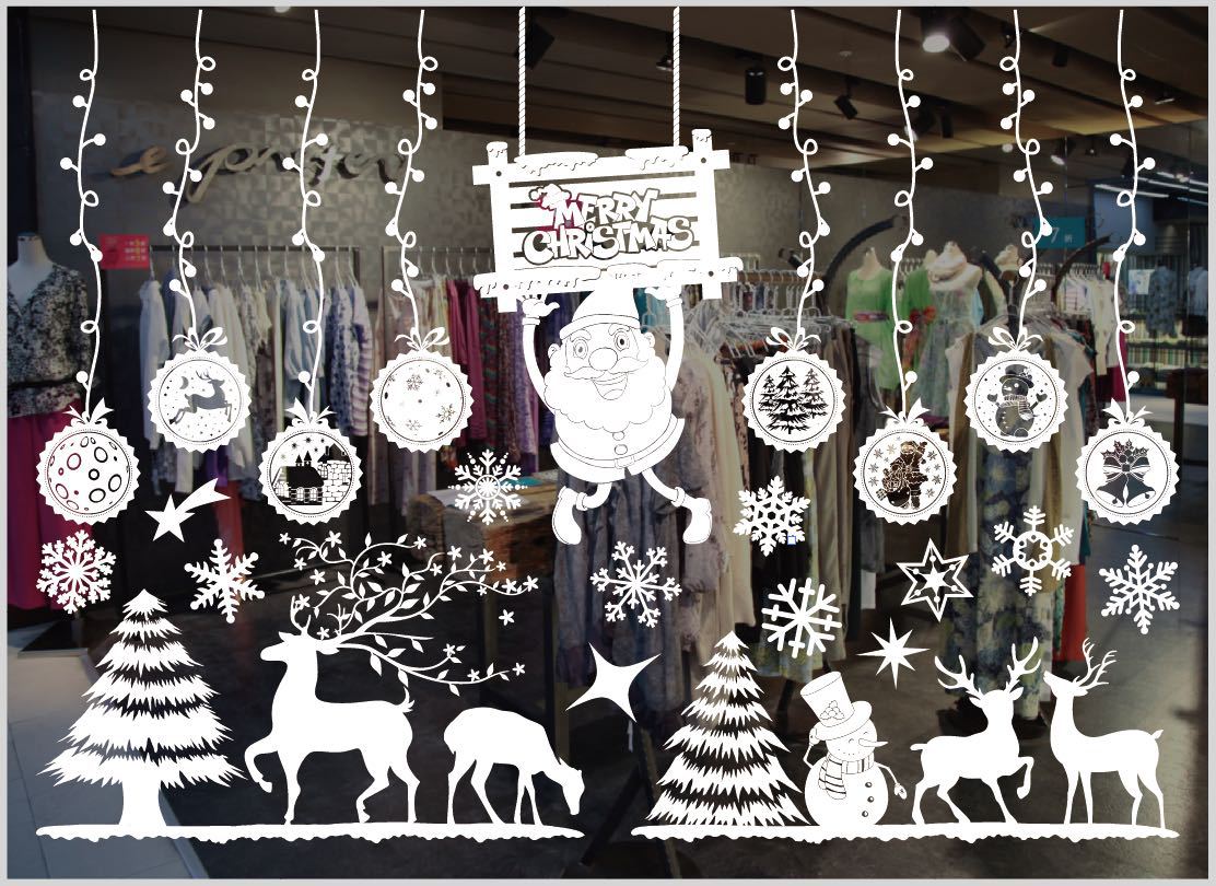 Twenty eight numbered Christmas window cling designs are offered