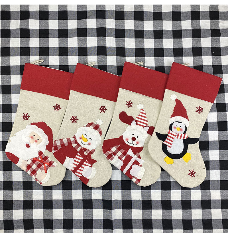 Reindeer character Christmas stocking with an 18.5 inch deep tube