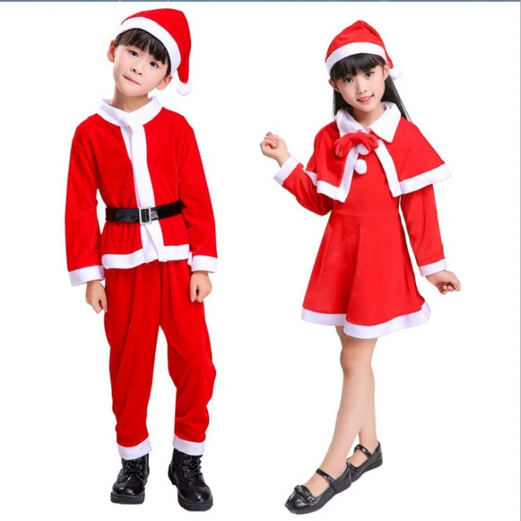 Girl version of the golden velvet Christmas outfit, sized by height