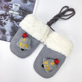 Yellow Christmas mittens from the same six color thickened plush range