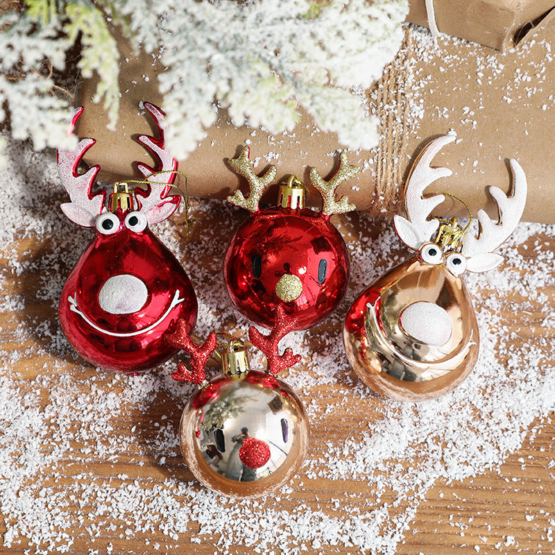 Slim molded plastic body of the deer Christmas ornament