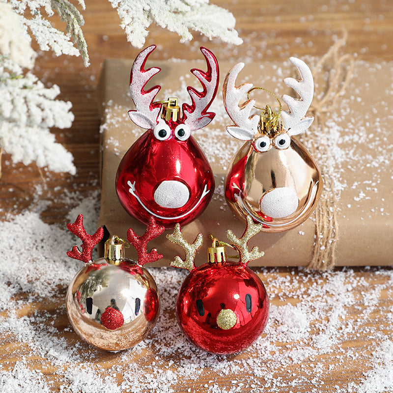 Champagne reindeer ornament weighing about 0.9 ounces in molded plastic